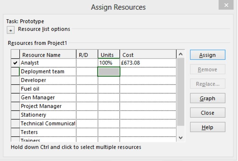assign resources to ms project